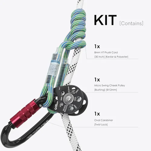 Miniatura 2 de GM CLIMBING Polea micro 30kN CE UIAA de la mejilla del oscilación certificada