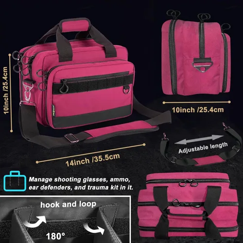 Miniatura 4 de PROFOCUS Bolsa de gama para pistolas y munición con cremalleras bloqueables Rosa