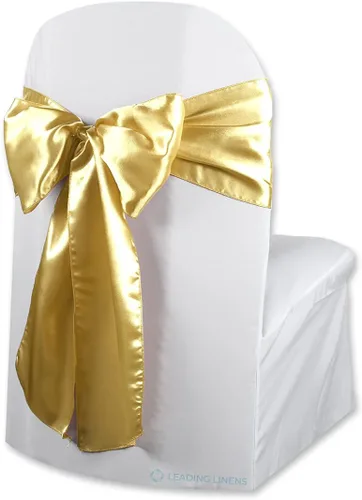 Miniatura 29 de Funda de satén para silla con lazo – Elegantes fajas para bodas, banquetes, recepciones, eventos especiales, restaurantes y fiestas – 28 opciones