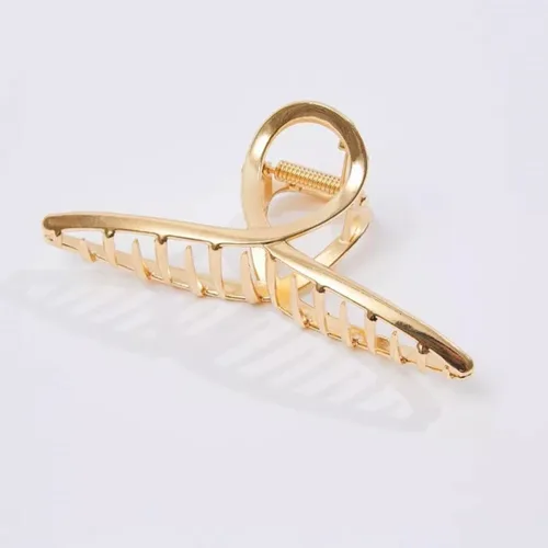 Miniatura 7 de Paquete de 2 pinzas grandes de metal para el cabello con perlas de 4.3 pulgadas, accesorios dorados para el cabello grueso para mujer, sujeción