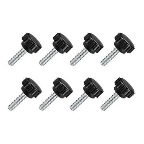 Miniatura 15 de TA-VIGOR 4 piezas M6 x 0.787 in tornillo de pulgar macho, rosca de acero al carbono, perillas moleteadas, agarre métrico M6 tornillo de pulgar