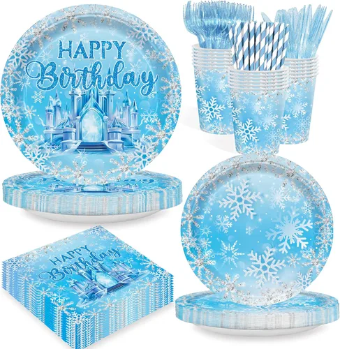 Miniatura 10 de 168 piezas de suministros de fiesta de cumpleaños de perro azul naranja para niños y niñas, niños de 1 a 2 años, decoración de fiesta de babyshower