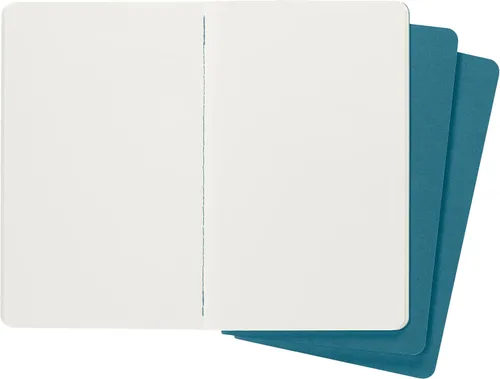 Miniatura 3 de Moleskine Cahier - Cuaderno de tapa suave, tamaño L (5 x 8.25 pulgadas), hojas en blanco, tapa azul (azul brisk), 80 páginas (juego de 3)