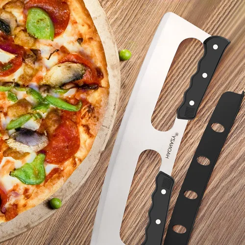 Miniatura 2 de Sharp - Cortador de pizza de 14 pulgadas con asas dobles y cubierta protectora, bueno para cocina y comedor Negro