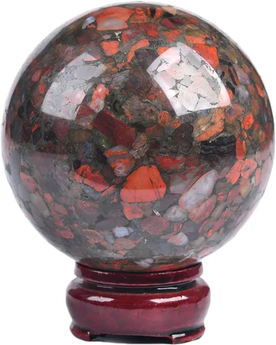 Miniatura 54 de JIC Gem Esfera de cristal de cuarzo Pietersite, bola de cristal decorativa azules y marrones dorados para meditación, decoraciones de mesa