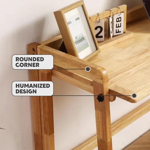 Miniatura 6 de Escritorio plegable de madera maciza, mesa moderna de mediados de siglo, escritorio plegable para computadora de escritura de 47 pulgadas