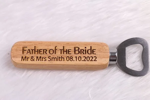 Miniatura 5 de Fiico - Abrebotellas de madera personalizado, regalo de padrino, recuerdo de boda