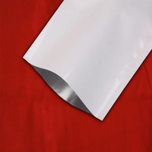 Miniatura 5 de PABCK 100 Piezas Bolsas Sellables de Lámina de Mylar Metalizado Blanco con Parte Superior Abierta 3.1x4.7 pulgadas Bolsas de Sellado Térmico al