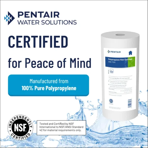 Miniatura 3 de Pentair Pentek DGD-7525 Filtro de Agua Big Blue, Cartucho de Repuesto de Filtro de Sedimentos de 10 Pulgadas para Toda la Casa, Polipropileno Hilado