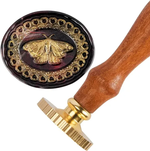 Miniatura 12 de Sello de Cera, Cabeza de Latón con Diseño de Rosa con Mango de Madera, Para Hacer Sellos para Invitaciones de Fiestas de Boda, Sobres, Tarjetas