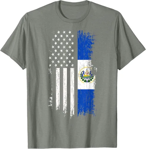 Miniatura 35 de Camiseta de la bandera de Estados Unidos salvadoreño - Camiseta de El Salvador USA