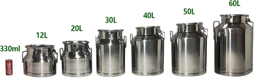 Miniatura 4 de Lata de leche de acero inoxidable de 20 L, cubo de leche para vino, cubo de vino, jarra de leche con tapa sellada resistente, con tapa sellada