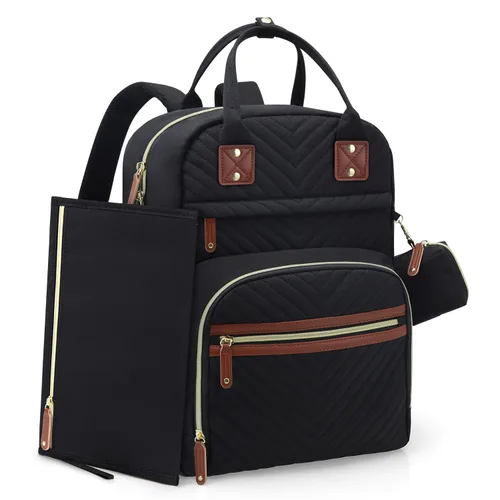 Miniatura 8 de Tuwubi Mochila para pañales, bolsa de viaje Baby Essentials, mochilas impermeables multifunción, artículos esenciales de viaje con correas para Gris