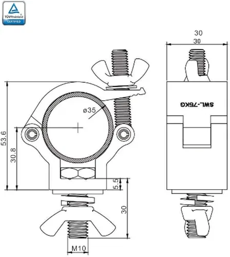 Miniatura 3 de Abrazadera de luz de escenario, abrazaderas O de carga de 22 libras/165 libras/220 libras de aleación de aluminio para DJ, montaje de gancho