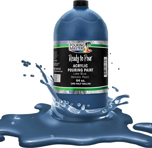 Miniatura 38 de Pouring Masters Royal Blue Metallic Pearl - Pintura acrílica para verter lista para verter – Pintura acrílica líquida premezclada de 32 onzas