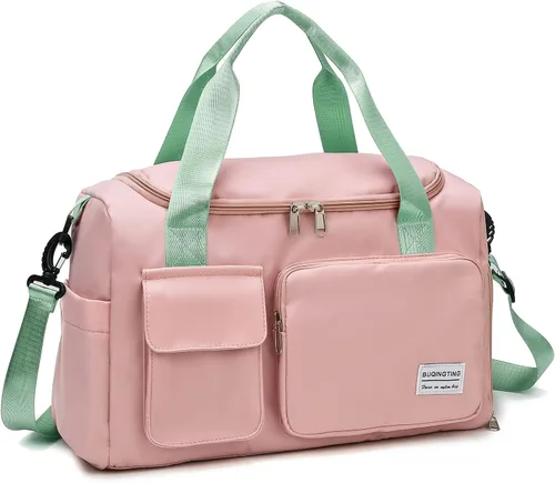 Miniatura 326 de Pequeña bolsa de gimnasio para mujer, bolsa de viaje con compartimento para zapatos
