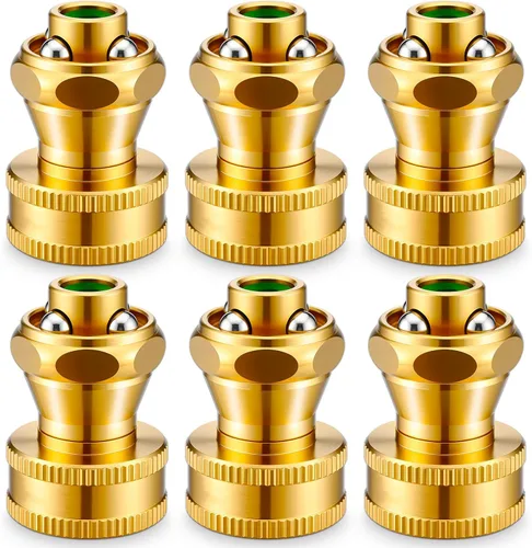Miniatura 8 de Hotop Paquete de 9 boquillas de inyección, boquilla de manguera de latón eléctrico, rociador giratorio ajustable para jardín (3/4 pulgadas)