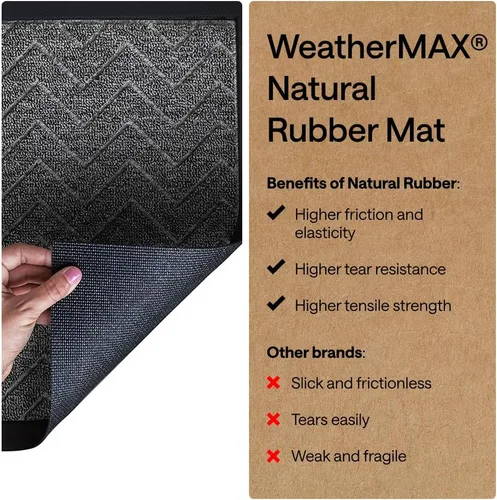 Miniatura 6 de Gorilla Grip WeatherMax - Tapete para todas las estaciones, 72 x 24 pulgadas, goma natural duradera, resistente a manchas y decoloración, perfil