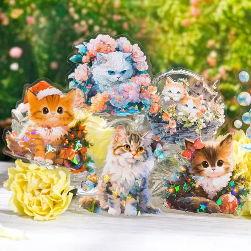 Miniatura 22 de 60 piezas de calcomanías holográficas de abejas de jardín para niñas estéticas – Calcomanías transparentes de abejas, florales, de panal