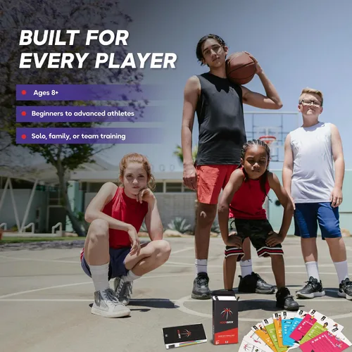 Miniatura 5 de Kick Deck HoopDeck de UVU Training - Programa de entrenamiento de baloncesto de 52 cartas para todos los niveles de habilidad y edades - Desarrollo