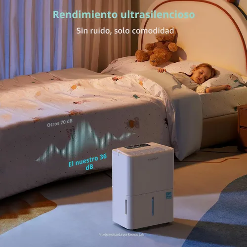 Miniatura 5 de Kesnos Deshumidificador Energy Star 2025 de 30 pintas para espacios de hasta 2500 pies cuadrados, deshumidificador silencioso para el hogar