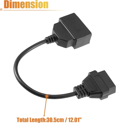 Miniatura 3 de X AUTOHAUX OBD1 22-Pin a OBD2 16-Pin Herramienta de diagnóstico Adaptador Cable conector para Toyota