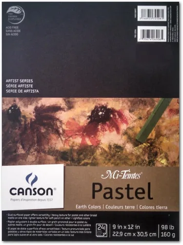 Miniatura 11 de Canson Artist Series Mi-Teintes - Papel pastel, colores surtidos, bloc plegable, 9 x 12 pulgadas, 24 hojas (98 libras/160g) - Papel de artista