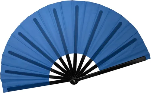 Miniatura 37 de QIRMIZI Abanico grande plegable para rave – Abanicos de tela de nailon, abanicos retro vintage para kung fu, tai chi, danza, festivales de música