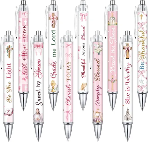 Miniatura 11 de Tinlade 10 piezas de bolígrafos cristianos para mujeres, bolígrafos de tinta religiosa, regalos de Pascua, citas inspiradoras, versículos bíblicos