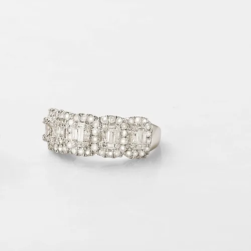 Miniatura 5 de Ross-Simons 1.00 ct. t.w. Round and Baguette Diamond Ring in Sterling Silver