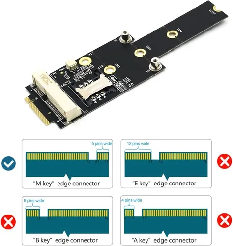 Miniatura 4 de HLT Mini PCI-E a M.2 (NGFF) Key M Adaptador con ranura para tarjeta SIM