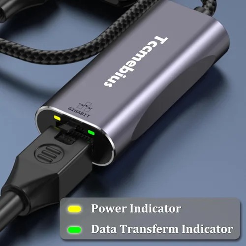 Miniatura 4 de Adaptador Ethernet USB, 2 en 1 USB C/USB 3.0 a RJ45 1000Mbps Gigabit Ethernet Adaptador de red LAN para MacBook Pro/Air, iPad Pro, iPhone15/15Pro