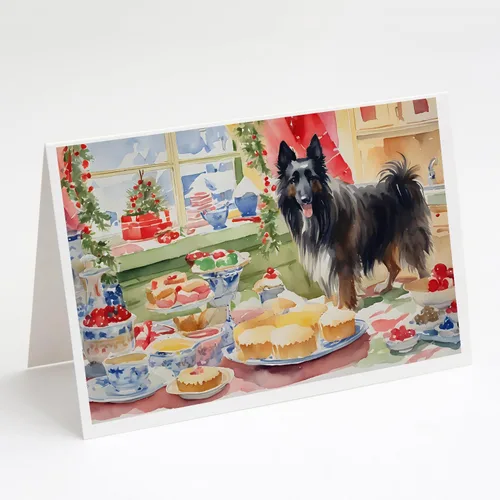Miniatura 118 de Caroline's Treasures DAC3884GCA7P Paquete de 8 tarjetas en blanco de Navidad con galletas de husky siberiano Tarjetas de felicitación con sobres
