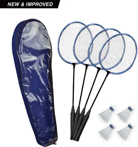 Miniatura 2 de Poolmaster 72862 Juego de bádminton para jardín, piscina, agua o césped, (incluye 4 raquetas y 4 volantes)