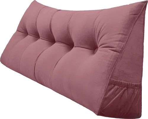 Miniatura 27 de Peachwell Almohada triangular de lectura para reposo en cama, cojín reforzador grande para cabecero, respaldo, almohada de cuña con funda extraíble