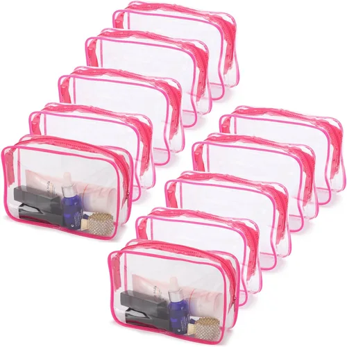 Miniatura 11 de Tbestmax 10 Piezas Bolsas de Cosméticos Transparentes Bolsas de Maquillaje Portátiles Impermeables Bolsas de Artículos de Tocador de Viaje Negro