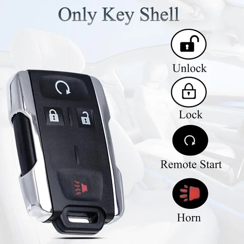 Miniatura 5 de SUPALAND Carcasa de repuesto para llavero compatible con Chevy Silverado Colorado GMC Sierra Canyon 2014-2023 Control remoto de entrada sin llave