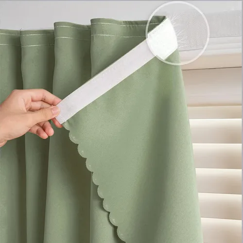 Miniatura 17 de Cortinas autoadhesivas, sin taladrar, sin varilla, cortinas opacas fáciles de instalar para persianas de ventana, dormitorio