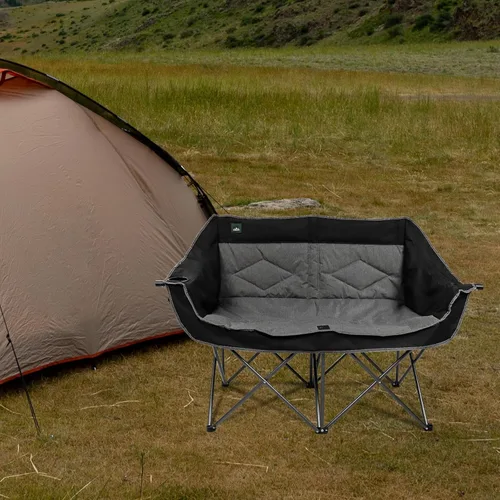 Miniatura 2 de Northroad Silla plegable para camping, portátil, doble dúo, silla de jardín acolchada completa para sofá de 2 personas con 2 portavasos para copas