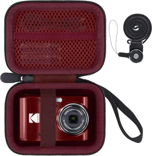 Miniatura 12 de para KODAK PIXPRO Friendly Zoom FZ55/FZ45/FZ43 Funda de almacenamiento rígida para cámara digital de 16MP (Solo funda negra)