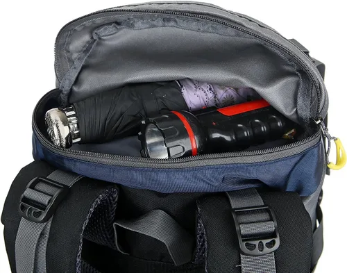 Miniatura 5 de WoneNice Mochila de senderismo impermeable de 50L (45+5) - Mochila deportiva al aire libre con cubierta de lluvia Sapphire Blue