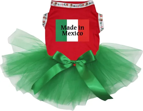 Miniatura 2 de Petitebella Vestido para perro cachorro con la bandera de Made in Mexico (M, rojo)