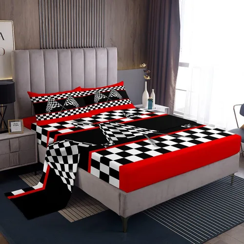 Miniatura 25 de Juego de sábanas para cama de coche de bomberos, juego de sábanas de coche de policía con bolsillo profundo, sábana bajera ajustable para decoración