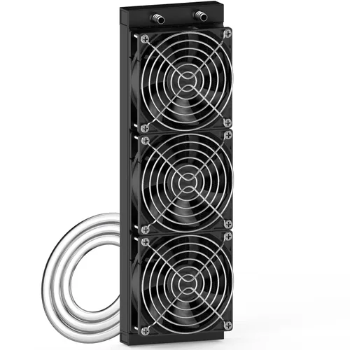 Miniatura 10 de Clyxgs Radiador de refrigeración por agua, radiador intercambiador de calor de aluminio de 12 tubos con ventilador para PC, CPU, computadora
