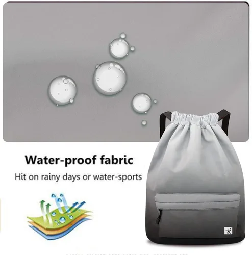 Miniatura 4 de Bolsa impermeable con cordón para ir al gimnasio o la playa, o practicar deportes, unisex