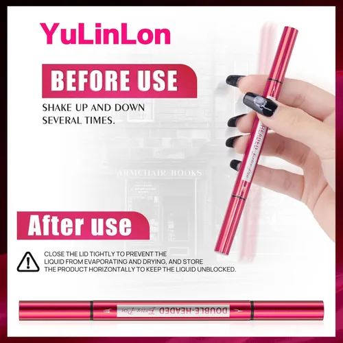 Miniatura 7 de YuLinLon Bolígrafo para cejas de doble cabeza, trazos ultraprecisos similares al cabello, maquillaje impermeable de larga duración, disponible en 5
