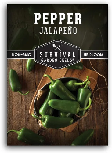 Semillas de pimiento jalapeño para plantar, pimientos tradicionales sin OMG para encurtidos y salsas, semillas de jardín de supervivencia (paquete