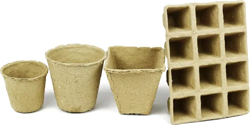 Miniatura 7 de Juego de 6 macetas de turba biodegradables y ecológicas. Bandeja de 12 macetas de 3 pulgadas - Macetas de turba recicladas no blanqueadas perfectas