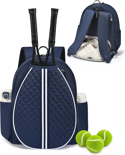 Miniatura 20 de Mochila de tenis Sucipi, mochila de tenis acolchada con bandolera cruzada, bolsas para raquetas de tenis resistentes al agua para mujeres y hombres