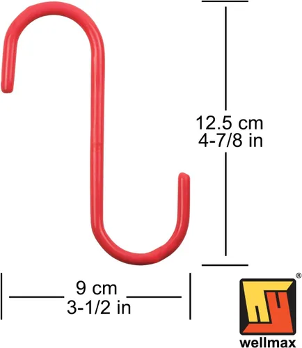 Miniatura 3 de Wellmax 60 ganchos en S para colgar, ganchos resistentes en forma de S, juego de ganchos en S de metal de colores para plantas colgantes, armario